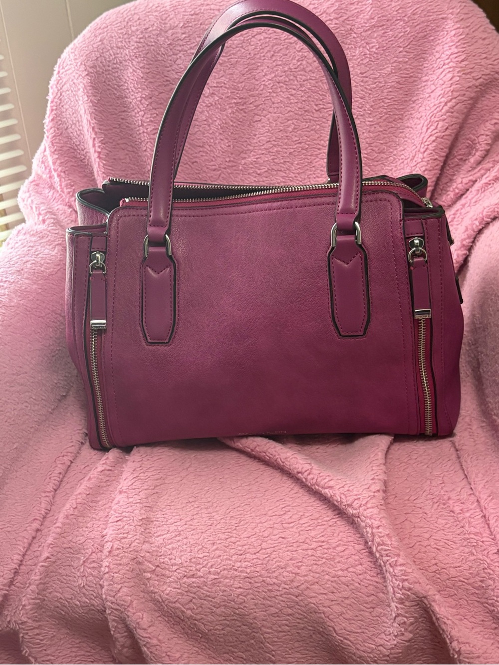 Calvin Klein Rose Pink Leather Satchel